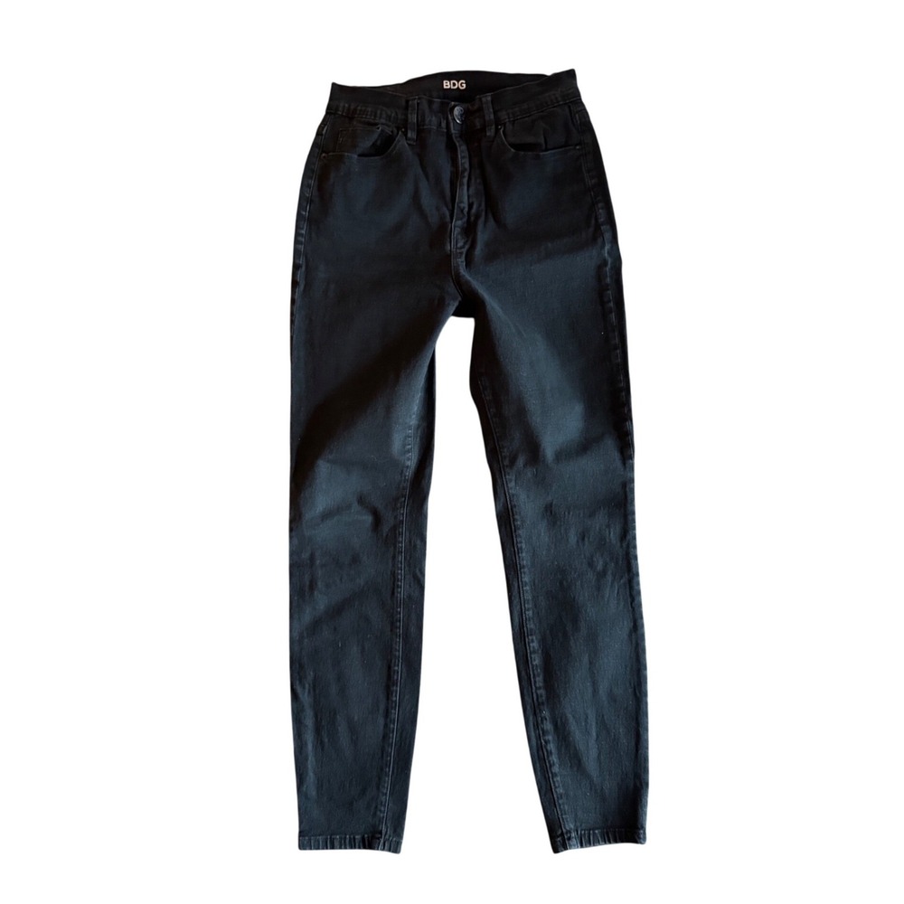 BDG High Rise Twig Grazer Skinny Jeans Black Denim Urban Outfitters 27w 26l
